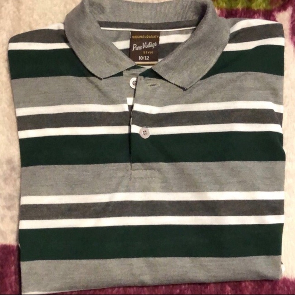 Striped Short Sleeve Boys Polo Shirt